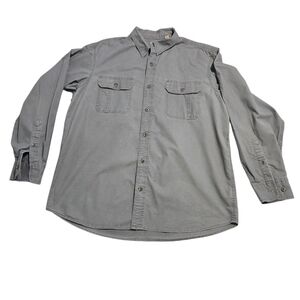 RedHead Men's Gray Casual Button Down Shirt Cotton XL